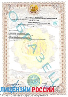 Образец сертификата соответствия (приложение) Осинники Сертификат ISO 14001